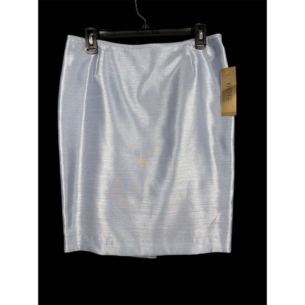 Kasper Petite Knee Length Lined Pencil Skirt NWT‎ Women 8P Lilac Zip Up Easter